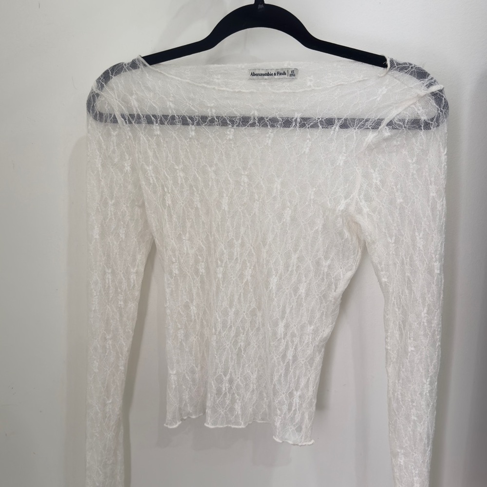 Sheer White Long Sleeve Top